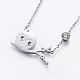 Owl 304 Stainless Steel Pendant Necklaces NJEW-H439-04P-1