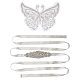 GORGECRAFT 3D Embroidery Butterfly Appliques Wedding Sash Bridal Belts Pure Handmade Bright Crystal Patches Sew-On Rhinestones Applique Sew On Beads Trim Patches for Clothes Tulle Lace Fabric DIY-GF0006-64-1