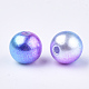 Cuentas de perlas de imitación de plástico ABS del arco iris OACR-Q174-12mm-06-2
