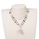 Trendy Natural Rose Quartz Pendant Necklaces NJEW-JN01215-02-4