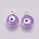 Double-sided Platinum Plated Alloy Enamel Charms ENAM-WH0046-B07-1