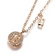 Brass Micro Pave Clear Cubic Zirconia Double Letter Pendant Necklaces NJEW-Z010-21-1