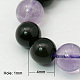 Natural Obsidian and Purple Jade Beads Strands G-G101-4mm-10-1
