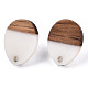 Resin & Walnut Wood Stud Earring Findings MAK-N032-006A-H01-3