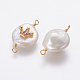 Conectores de eslabones de perlas naturales PEAR-F014-04G-C-2