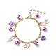 Bracelet à breloques en alliage d'émail et de perles de verre avec 304 chaîne en acier inoxydable pour femme BJEW-JB08707-04-1