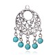 Synthetic Turquoise Pendants PALLOY-G121-01AS-2