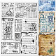 GLOBLELAND Vintage Label Background Clear Stamps Postcard Stamp Silicone Clear Stamp Seals for Cards Making DIY Scrapbooking Photo Journal Album Decoration DIY-WH0371-0013-1