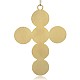 Golden Tone Alloy Acrylic Pearl Pendants PALLOY-J329-01-2