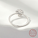 Rhodium Plated 925 Sterling Silver Daisy Flower Finger Ring for Women KN3229-1-3