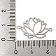 ラックメッキ真鍮フィリグリーコネクターチャーム  長持ちメッキ  蓮のエッチングされた金属装飾  プラチナ  14x23.5x0.3mm  穴：1.6mm KKC-D001-06P-3