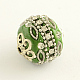 Round Handmade Rhinestone Indonesia Beads IPDL-Q036-18B-2