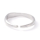 Rhodium Plated 925 Sterling Silver Cuff Ring for Girl Women RJEW-C003-03P-2