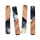 Grandes colgantes de resina transparente y madera de nogal RESI-N025-034-C01-2