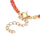 Ensemble de colliers en perles de verre et coeur en laiton 3pcs 3 styles NJEW-JN03965-10