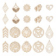 Elecrelive 100 pièces 10 styles gros pendentifs en bois naturel non teint WOOD-EL0001-03-2