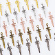 Globleland 150 pièces 5 couleurs alliage épée épée breloques pendentifs breloques vintage mini épée pendentifs multicolore artisanat pour bijoux accessoires fournitures faites à la main collier bracelet fabrication FIND-GL0001-30-5