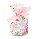 紙菓子箱  ジュエリーキャンディー結婚披露宴ギフト包装  リボン付き  六角形の花瓶  花柄  7.25x7.2x13.1cm CON-B005-11B-1