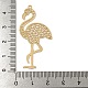 真鍮エッチング金属装飾ペンダント  長持ちメッキ  フラミンゴの形  ライトゴールド  44x21x0.3mm  穴：1.4mm KKC-D001-02KCG-3