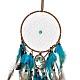 Iron Woven Web/Net with Feather Pendant Decorations AJEW-B017-07-3