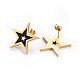 304 Stainless Steel Stud Earrings & Pendant Necklaces Jewelry Sets SJEW-L136-08M-G-6