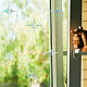 レインボープリズムパスター  窓のステッカーの装飾  スター  カラフル  15x15cm  18x18cm  8個/セット DIY-WH0203-79-7