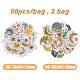 HOBBIESAY 2 Bags 2 Styles Cartoon Moon with Flower Paper Stickers Set DIY-HY0001-45-2