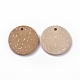 Les accessoires de bijoux en bois pendentifs de noix de coco plats ronds COCO-E001-10B-01-2