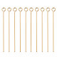 BENECREAT 100PCS 18K Real Gold Plated Eye Pins 21 Gauge Open Eye pins for DIY Jewelry Making Findings - 45mm (1.8