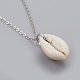Colliers pendentif perles cauris NJEW-JN02284-2
