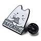 Cartoon-Katze mit dem Wort „Ich esse“ Emaille-Anstecknadel JEWB-E025-03EB-01-3