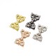 Rack Plating Brass Micro Pave Cubic Zirconia Owl Fold Over Clasps ZIRC-I012-10-RS-1