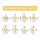 HOBBIESAY 32Pcs 8 Styles Blank Stamping Tags Real 24K Gold Plated Pendants Charms Brass Teardrop Square Fan Leaf Twist Rhombus Dangle Charms for Stamping Necklaces Bracelets Earrings KK-HY0001-31-2