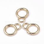 Zinc Alloy Spring Gate Ring, with Loop, Circle Key Rings, for Handbag Ornaments Decoration, Light Gold, 5 Gauge, 42x31x4.5mm, Hole: 11x8mm