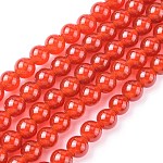 Perle corniola naturali fili, grado a, tinto, tondo, rosso, 6mm, Foro: 1 mm