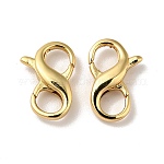 Brass Lobster Claw Clasps, Double Clasps, Cadmium Free & Nickel Free & Lead Free, Real 18K Gold Plated, 13x8.5x3mm, Hole: 4mm