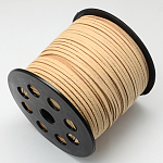 Cordón de gamuza sintética ecológico, encaje de imitación de gamuza, peachpuff, 3.0x1.4mm, alrededor de 98.42 yarda (90 m) / rollo