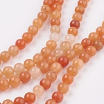 Natural Red Aventurine Beads Strands, Round, 8mm, Hole: 1mm, 15~16 inch