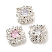 Латунные микро проложить кубического циркония бусы KK-U037-03P