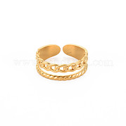 Ионное покрытие (ip) 304 кольцо из нержавеющей стали в форме цепочки с открытой манжетой для женщин RJEW-S405-220G