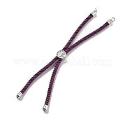 Серебряные браслеты из витого нейлонового шнура DIY-B066-03P-26