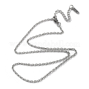 304 Stainless Steel Cable Chain Necklace NJEW-D045-12P