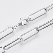Колье из латуни с плоской овальной скрепкой MAK-S072-07B-P