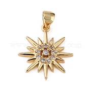 Латунные микропаве прозрачные подвески с фианитом KK-WH0035-72