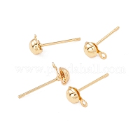 40pcs(20pairs) Stainless Steel Stud Earring Half Round Earrings Posts with Loop 0.8mm Pin Golden & Stainless Steel Color Earring Studs for Jewelry