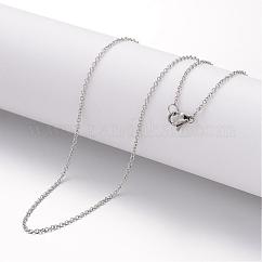 Collar de acero inoxidable 304 que no se deslustra, cadenas de cable, con broches de langosta, Para la fabricación de joyas de diy, color acero inoxidable, 17.72 pulgada (45 cm), 1.5mm