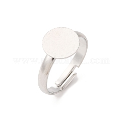 Fornituras de base de anillo de almohadilla de latón ajustable, sin plomo, cadmio, níquel, Platino, Bandeja: 10 mm, 17mm