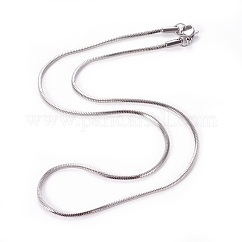 Collane a catena a serpente in acciaio inossidabile 304 anti-ossidazione, con chiusure moschettone, colore acciaio inossidabile, 15.7 pollice (40 cm), 1.5mm, 1.5mm