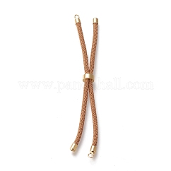 Fabricación de pulsera de hilo trenzado de nylon, fabricación de pulsera deslizante, con fornituras de latón, dorado, Perú, 8.66~9.06 pulgada (22~23 cm), agujero: 2.8 mm, longitud de una sola cadena: aproximadamente 4.33~4.53 pulgada (11~11.5 cm)