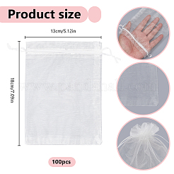 100 pz sacchetti in organza per gioielli sacchetti portaoggetti bomboniere matrimonio festa coulisse in rete regalo&nbsp;OP-SP0001-01B
